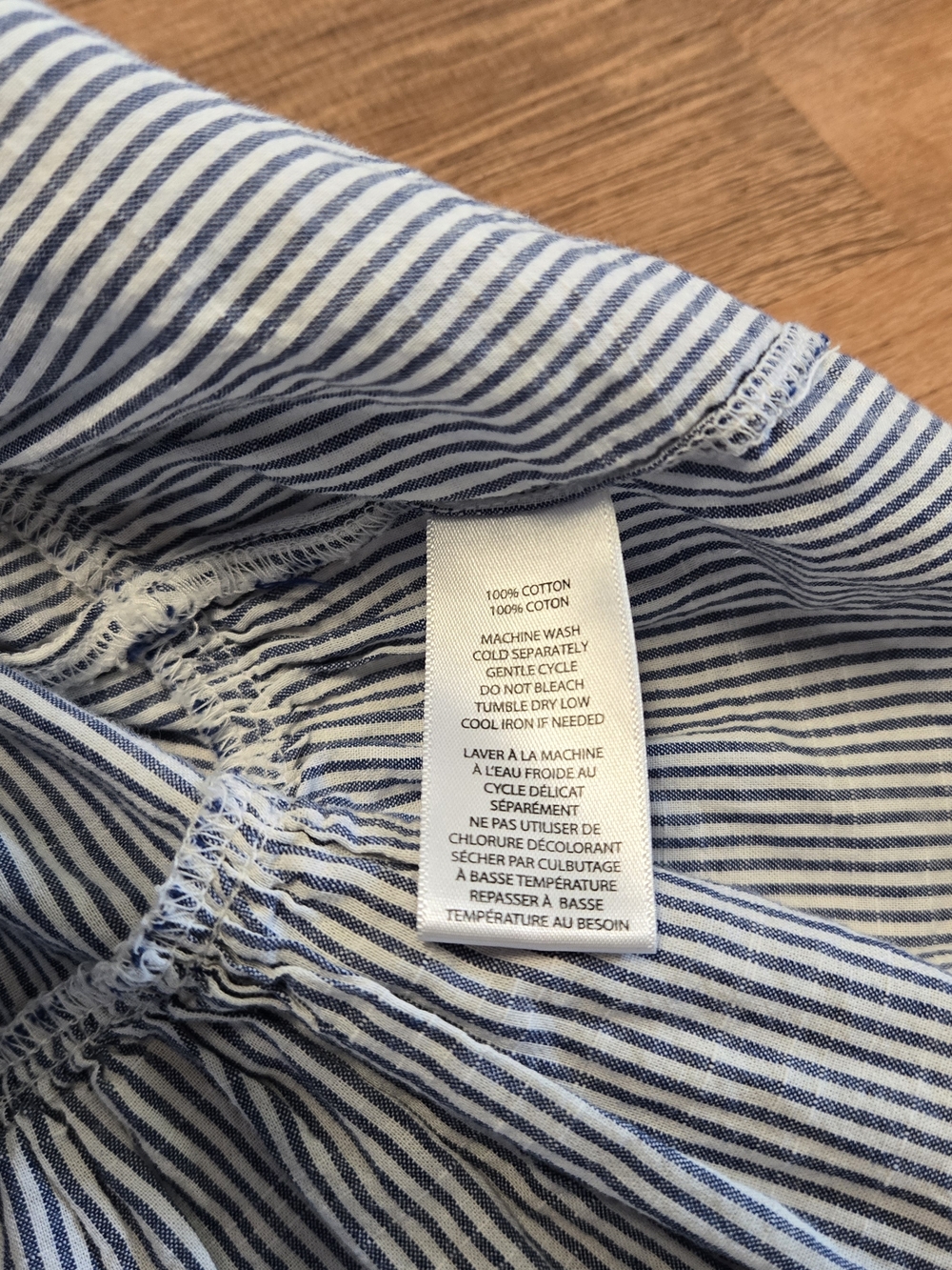 beachlunchlounge Blue and White Striped Ruffle Hem Tank Top Large - Picture 4 of 6